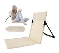 Ghopy Camping Chair Outdoor Folding Beach Chair Lightweight Beach Floor Chair Portable Foldable Camping Chair with Storage Bag for Fishing Barbecues Hiking Traveling Outside Activities Yq(Beige)