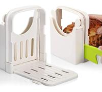Ghopy Foldable Bread Slicer,Adjustable Bread Cutting Guide Tools Thicknesses Toast Slicing Machine with Crumb Catcher Tray for Bread/Roast/Sandwich Maker/Loaf Slicer Cutter
