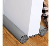 Ghopy Under Door Seal, Flexible Double Door Bottom Sealing Strip Draft Stopper Excluder Noise Gap Door Stop Seal FoamTape SoundProof Sweep Stopper Weatherstrip for Gap Seal (Grey, 2pcs)