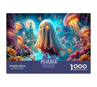 Ghost 1000Piece JigsawPuzzlesGhost Jellyfish KidsforAdult Challenging Brainteasing Age12+byth Challenging The Impossible Difficult Game Uncover The Puzzle 38x26cm/1000pcs