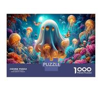 Ghost 1000Pieces JigsawPuzzleGhost Jellyfish KidsforAdult Colourful Brainteasing Age12+byth Challenging The Impossible Difficult Game Brainteasing Adults Jigsaw Puzzle 52x38cm/1000pcs