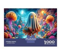 Ghost 1000Pieces JigsawPuzzlesGhost Jellyfish ForAdults Colourful Brainteasing Age12+byth Challenging The Impossible Difficult Game Fun, Challenging 38x26cm/1000pcs