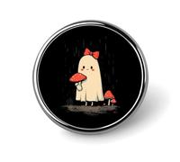 Ghost And Mushroom Round Brooch Pin Lapel Pins Tie Suit Dress Accessories Wedding Birthday for Men Women