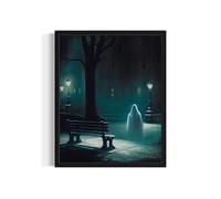Ghost at an empty Park Horror Wall Art Poster Print, Scary Spooky Haunted Academia Vintage Artwork Painting, Living Room and Bathroom Decor Gallery 90 (Ghost at an empty Park, 8 x 10 inches, Unframed)