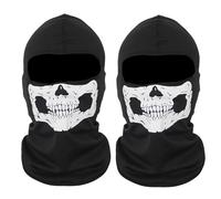 Ghost Balaclava,2 Pieces Skull Balaclava Ghost Mask Call of Balaclava Ghosts Balaclava Balaclavas for Men Full Head Ski Snood Mask Windproof Warmer Headwear for Bike Skateboard Motorcycle Snowboard
