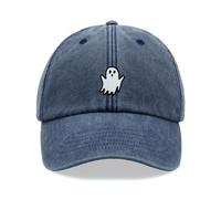 Ghost Baseball Cap Vintage Washed Unisex Dad Hat Adjustable Blue Denim