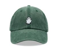 Ghost Baseball Cap Vintage Washed Unisex Dad Hat Adjustable Bottle Green