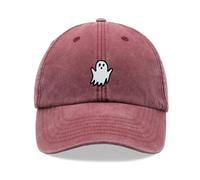 Ghost Baseball Cap Vintage Washed Unisex Dad Hat Adjustable Red