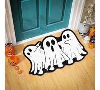 Ghost Bathroom Rugs, Halloween Ghosts Rug, Bath Mat Non-Slip Bath Rug Machine Washable Goth Rugs, Spooky Halloween Mat, Non-Slip Water-Absorbent Mat for Bathroom & Poolside (60X33cm)