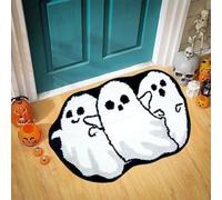 Ghost Bathroom Rugs, Halloween Ghosts Rug, Bath Mat Non-Slip Bath Rug Machine Washable Goth Rugs, Spooky Halloween Mat, Non-Slip Water-Absorbent Mat for Bathroom & Poolside (72x50cm)