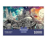 Ghost Bikers 1,000 Piece Steampunk Intricate Monochrome Artplastic 3D Puzzle for The Whole Family Durable Interlocking Thick Pieces Family Activity 52x38cm/1000pcs