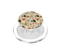 Ghost Black Cat Reading Coffee Pumpkin Halloween Pattern Art PopSockets PopGrip for MagSafe