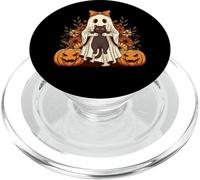 Ghost & Black Cat - Spooky Halloween Cat Lover Fall Autumn PopSockets PopGrip for MagSafe
