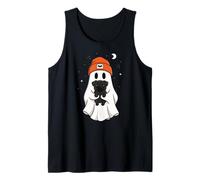 Ghost Black Pug Animal Lover Halloween Beenie Hat Mom Dad Tank Top