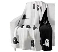 Ghost Blanket - Halloween Pink Ghost Blanket | Halloween Blankets and Throws | Soft Flannel Blanket | Reversible Blanket | Spider Throw | Cosy Flannel Couch Living Room Bed Blanket