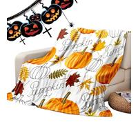 Ghost Blanket Throw - Cute Ghost Bat Halloween Blanket Plush - Warm Throws Flannel Blankets Decorations for Home Travel Picnic Camping