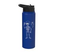 Ghost Boo Halloween Skeleton Silhouette Outline Stainless Steel Insulated Water Bottle