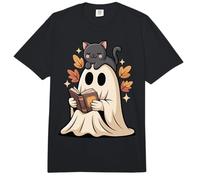 Ghost Book Reader Cat Comfort Colors Adult Heavyweight T-Shirt
