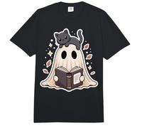 Ghost Book Reader Cat Comfort Colors Adult Heavyweight T-Shirt