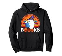 Ghost Book Reading Halloween Costume Book Lover Teacher Kids Pullover Hoodie