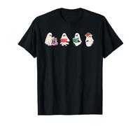 Ghost Bookish SJM Book Reader Halloween Boo Cute Retro T-Shirt