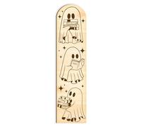 Ghost Bookmark - Ghost Bookmark Gift, Engraved Wooden Autumnal/Fall Book Accessory for Book Lovers & Readers, Cute Halloween Book Gift