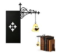 Ghost Bookshelf Lantern,Decorative Shelf Light with Cute Reading Ghost,ReadingBook Shelf Lights,Warm LED Hanging Nightlight for Bookcase,Library,Desk,Reading Nook,Halloween Decor &Book Lover Gift