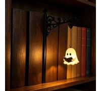 Ghost Bookshelf Lantern, Library Lantern-Decorative Bookshelf Lighting, Bookshelfs Lamp, Bookshelfs Light, Vintage 3D Cute Ghost Reading Lamp, Halloween Ornament, Gift for Book Lovers