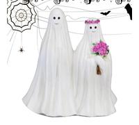Ghost Bride and Ghost Groom Statue - Horror Ghost Bride and Groom Statue,White Garden Ghost Sculpture Halloween Decorations for Home Room Desk Garden Yard Outdoor Decor