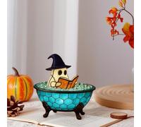 Ghost Bubble Bath Lamp,Halloween Ghost Night Light,Adorable Ghost Reading Book Night Lights for Table Shelf Fireplace Bedroom Decor Halloween Readers Light for Book Lover Gift