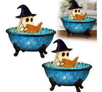 Ghost Bubble Bath Lamp, Halloween Ghost Night Light, Cute LED Ghosts in Bathtub Reading with Floating Bubble Effect,Bathroom Decor & Bathtub Accent Lamp,Themed Bathtubs Lamps Gift for Halloween (2PCS)