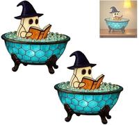Ghost Bubble Bath Lamp,Halloween Ghost Night Light,Ghost-Themed Bathtub Accent Lamp,Color-Changing Mood Light,Spooky Indoor Lighted Decoration for Halloween Party