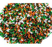 Ghost Bumps Sprinkle Mix - 4 oz. Resealable Stand Up Candy Bag - Halloween Themed Sprinkles w/ White Ghosts - Green, Orange, & Brown Colors - Festive Toppings for Desserts and Snacks