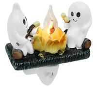 Ghost Campfire Flickering NightLight, 2024 Halloween Lights Plug into Wall, LED Ghost Campfire NightLight, Faux Campfire Night Light, Halloween Ghost Decorations for Indoor Home Halloween Party