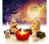 Ghost Campfire Gathering, Ghost Campfire Gathering Nightlight, Halloween Candles Nightlight, 3D Spooky Fire Marshmallow Light, Funny Halloween Decor
