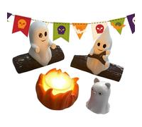 Ghost Campfire Nightlight | Halloween Decorations 3D Spooky Ghost Night Light,Resin Figurines Home Decorations for Bedroom Windowsill Tabletop Fireplace Mantle Desk Bathroom