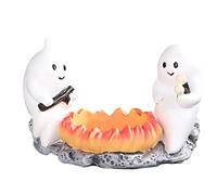 Ghost Candle Holder - Ghost Campfire | Campfire Flickering Night Light | Resin Halloween Candlestick Statue For Table, Bedroom, Dorm Or Seasonal Home Decor