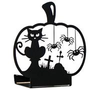 Ghost Candle Holder - Metal Tea Light Holder 11.8 Cm With Shape | Black Halloween Cangles With And Bats | Table Decoration For The Bedroom Of Ca