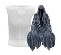 Ghost Candle Mold Halloween God of Death Resin Casting Silicone Mold for DIY Aromatherapy Candles Homemade Soap Wax Plaster Polymer Clay Decoration