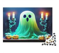 Ghost Candle Pumpkin Jigsaw Puzzle, 1000 Pcs Indoor Adult Game