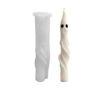 Ghost Candle Silicone Mold - 3D Spiral Cone Shape, Twisted Cylinder Soap Mold, Silicone Halloween DIY Tool | Side Cut Easy Release Design for Home Decoration Craft Use