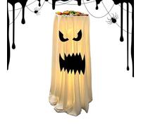 Ghost Candy Bowl Stand - Spooky Server, Unit Halloween Decor For Homeowners, LED Light Holder With Festive Design, Holiday Accessory, Greeting Guard For Renters, Yard, Patio, Courtyard And Garden
