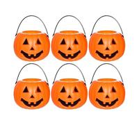 Ghost Candy Bucket, Lightweight Design, 6 Pieces, Trick or Treats Halloween Bucket, Candy Cauldron Holder, Generous Capacity, Ideal for Halloween Kids Parties