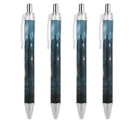Ghost Castle Ballpoint Pens Retractable Ball Point Pens Black Ink 0.5mm Fine Point Smooth Writing Pen Office Supplies 4 PCS