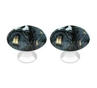 Ghost Castle Cabinet Knobs, 2-Pack Silver Stainless Steel Drawer Pulls with Screws, Elegant Hardware for Dressers, Kitchen,Cabinets & Desks