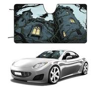 Ghost Castle Car Windshield Sun Shade - Reflector Sunshade Offers Ultimate Protection for Car Interior, Cool Reflective Sun Blocker Fits Small Sedans, Mini SUVs 55"x30"
