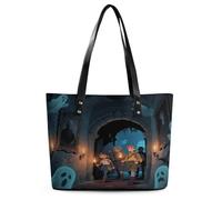 Ghost Castle Crossbody Purses And Handbags for Women Tote Bag with Zipper Shoulder Bag For Work, Travel