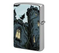 Ghost Castle Lighter Case Metal Double-Sided Lighter Cover Pocket Lighters Sleeve Windproof Lighters Accessories for Men Women