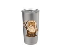 Ghost Cat on Stump with Stars Stainless Steel Insulated Tumbler