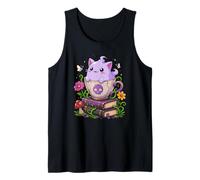 Ghost Cat Teacup Pastel Goth Witchy Spooky Cute Kitten Art Tank Top